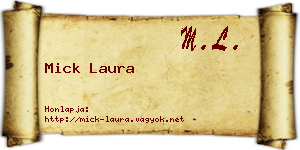 Mick Laura névjegykártya